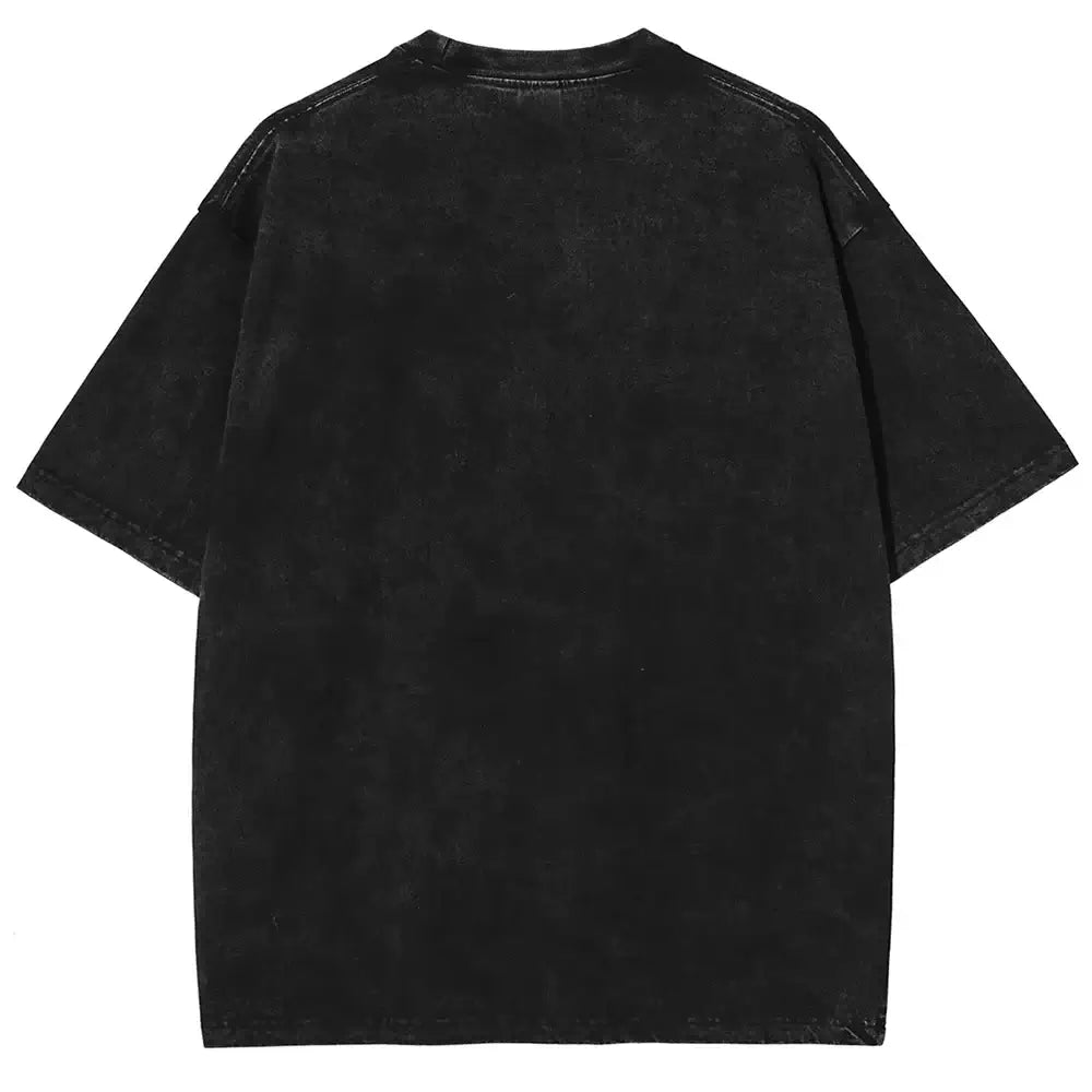Asta Black Clover T-Shirt Vintage Washed Oversized Tee
