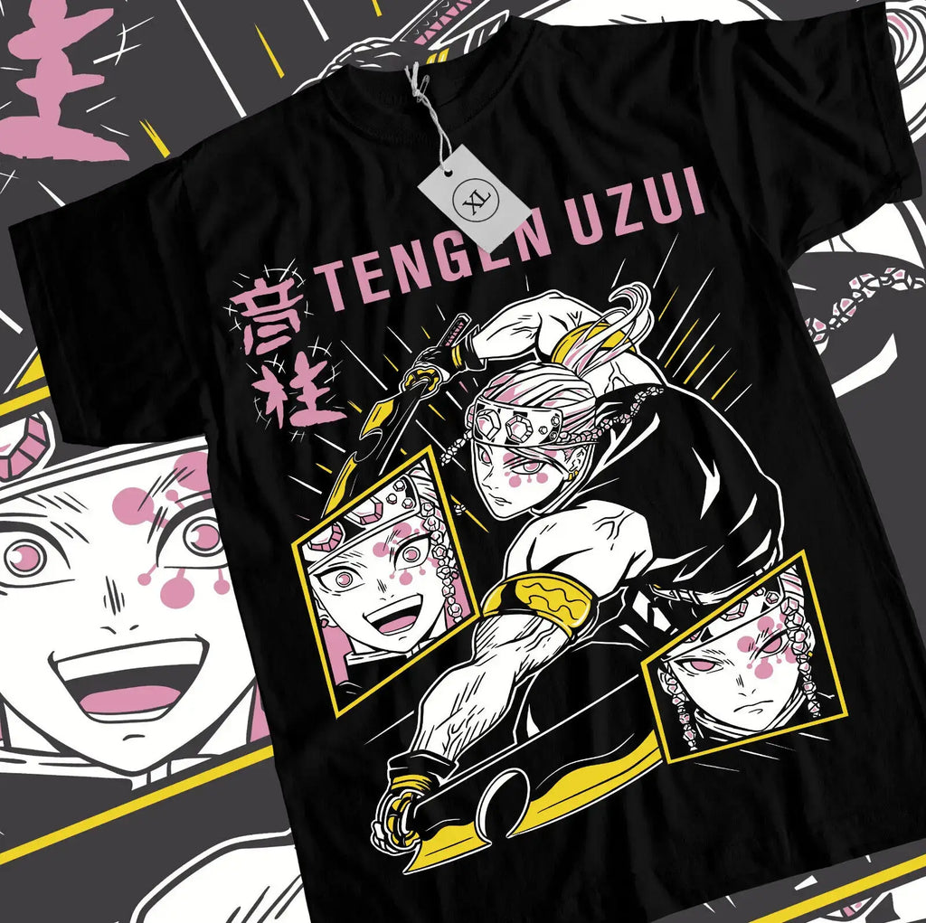 Tengen Uzui T-shirt: Flashy Demon Slayer Black Tee